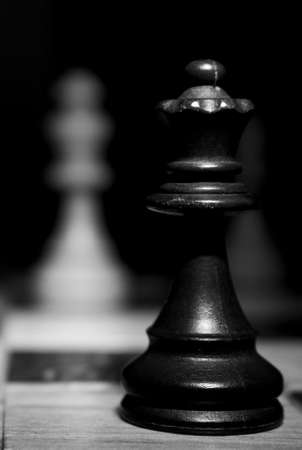 Chess photographed on a chessboardの写真素材