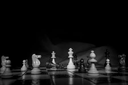 Chess photographed on a chessboard