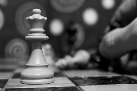 Chess photographed on a chessboardの写真素材