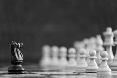Chess photographed on a chessboardの写真素材