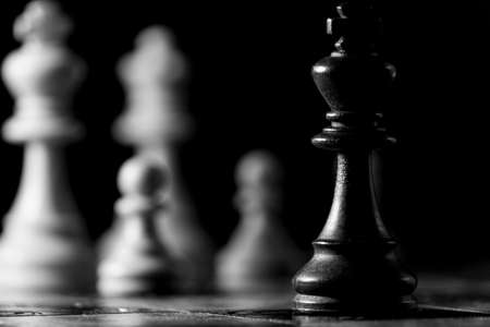 Chess photographed on a chessboardの写真素材
