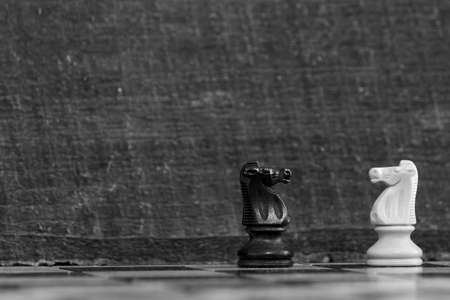 Chess photographed on a chessboard