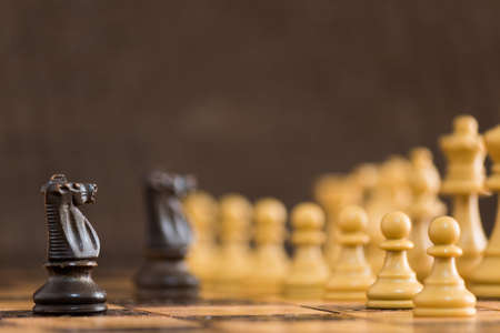 Chess photographed on a chessboard