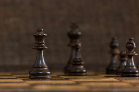 Chess photographed on a chessboard