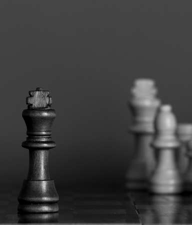 Chess photographed on a chessboardの写真素材