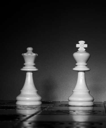 Chess photographed on a chessboard