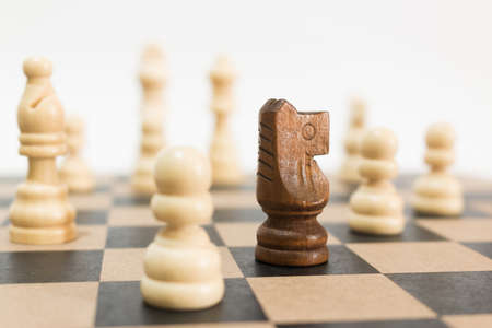 Chess photographed on a chessboard