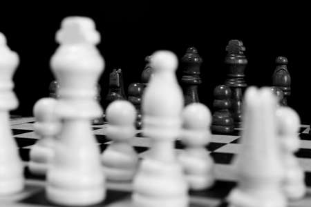 Chess photographed on a chessboard