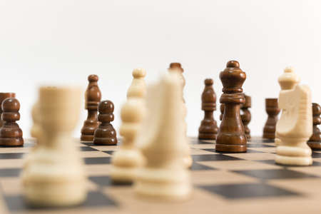 Chess photographed on a chessboard