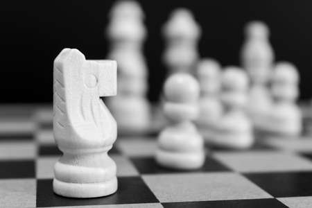 Chess photographed on a chessboardの写真素材