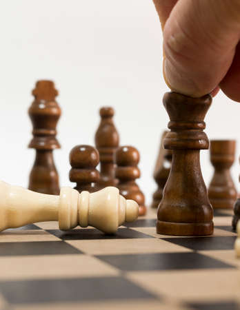 Chess photographed on a chessboard