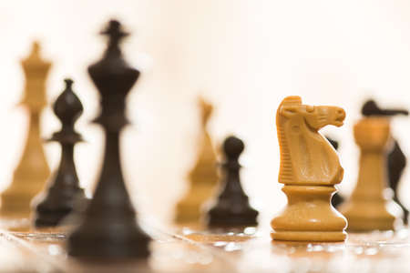 Chess photographed on a chessboard