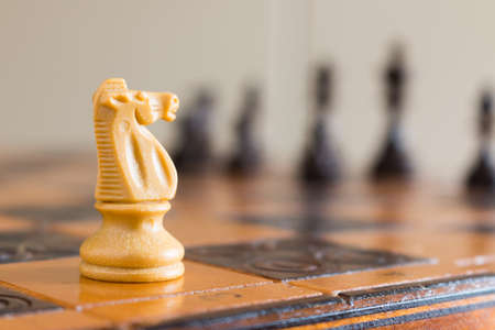 Chess photographed on a chessboard
