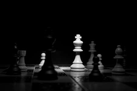 Chess photographed on a chessboardの写真素材