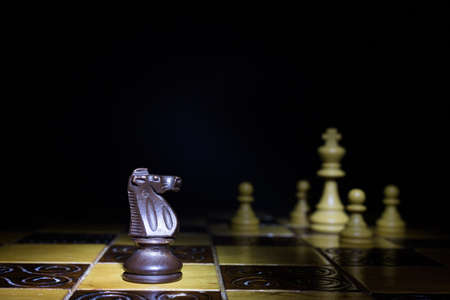 Chess photographed on a chessboardの写真素材
