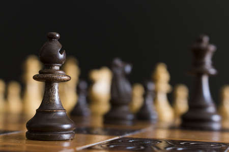 Chess photographed on a chessboardの写真素材