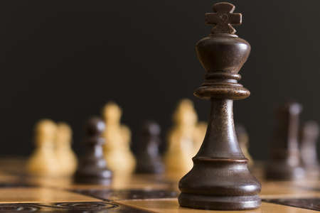 Chess photographed on a chessboardの写真素材