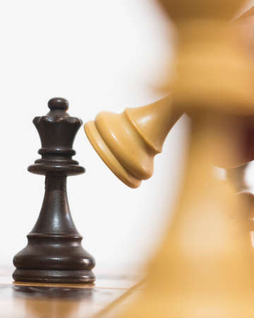 Chess photographed on a chessboard