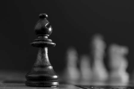 Chess photographed on a chessboardの写真素材