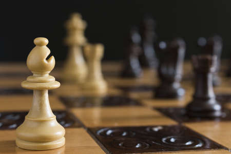 Chess photographed on a chessboard