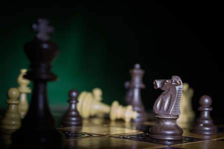 Chess photographed on a chessboardの写真素材