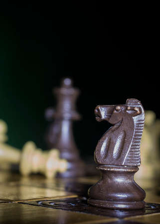 Chess photographed on a chessboard