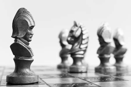 Chess photographed on a chessboard