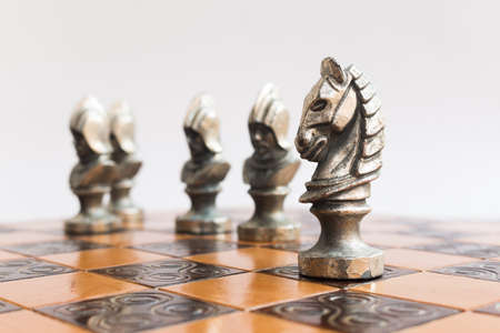 Chess photographed on a chessboardの写真素材
