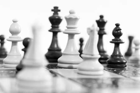 Chess photographed on a chessboardの写真素材