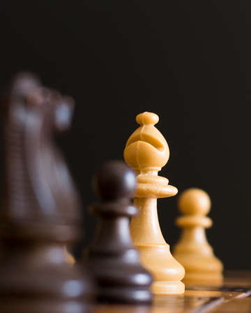 Chess photographed on a chessboardの写真素材