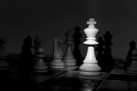 Chess photographed on a chessboardの写真素材