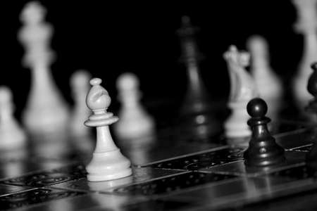 Chess photographed on a chessboard