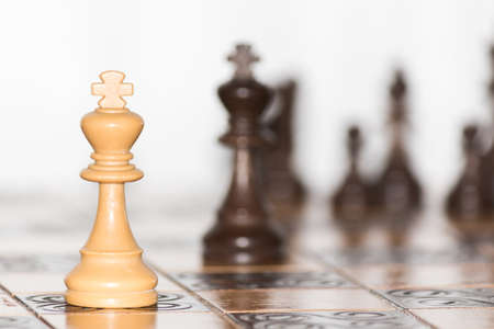 Chess photographed on a chessboardの写真素材