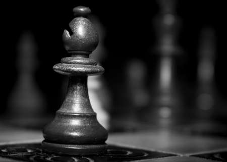 Chess photographed on a chessboardの写真素材