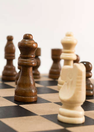 Chess photographed on a chessboardの写真素材