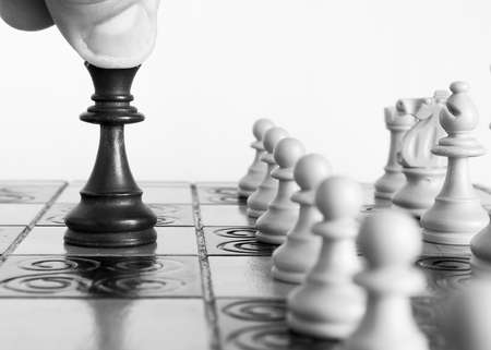 Chess photographed on a chessboardの写真素材
