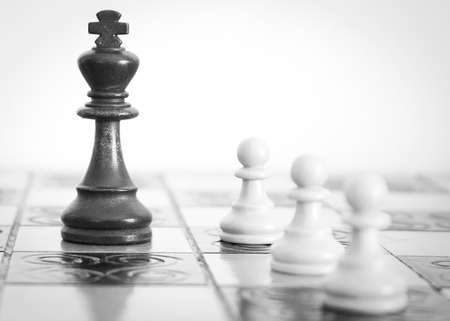 Chess photographed on a chessboardの写真素材