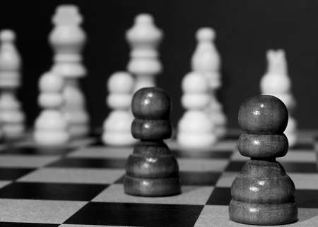 Chess photographed on a chessboard