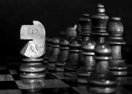 Chess photographed on a chessboard