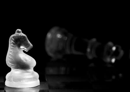 Chess photographed on a chessboardの写真素材