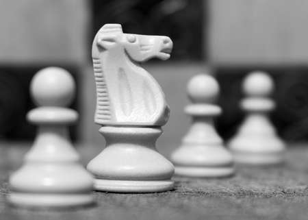 Chess photographed on a chessboardの写真素材