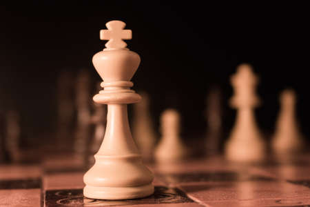 Chess photographed on a chessboardの写真素材