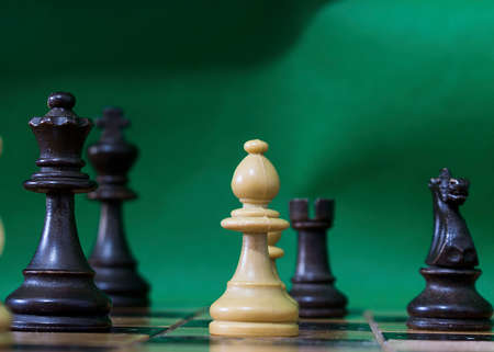 Chess photographed on a chessboardの写真素材