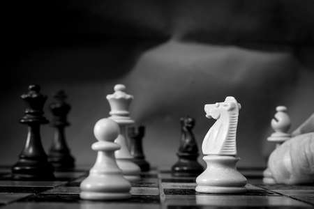 Chess photographed on a chessboardの写真素材