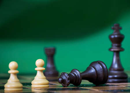 Chess photographed on a chessboardの写真素材