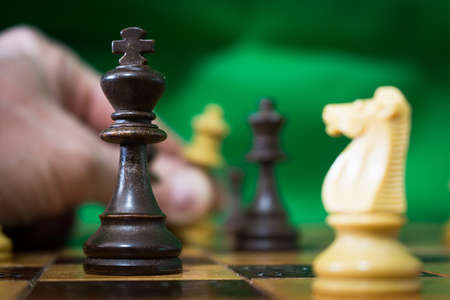 Chess photographed on a chessboardの写真素材
