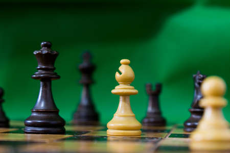 Chess photographed on a chessboardの写真素材