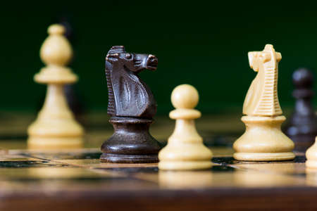 Chess photographed on a chessboard
