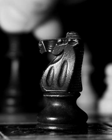 Chess photographed on a chessboardの写真素材