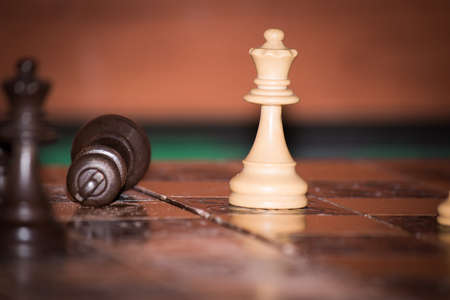 Chess photographed on a chessboard